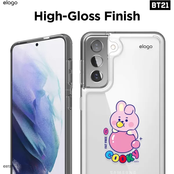 elago BT21 Case Compatible with Samsung Galaxy S21 Case  Raised Lip Screen amp Camera Protection Shockproof Bumper Cover Protective Case Official Merchandise RJCOOKY