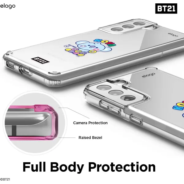 elago BT21 Case Compatible with Samsung Galaxy S21 Case  Raised Lip Screen amp Camera Protection Shockproof Bumper Cover Protective Case Official Merchandise RJKOYA