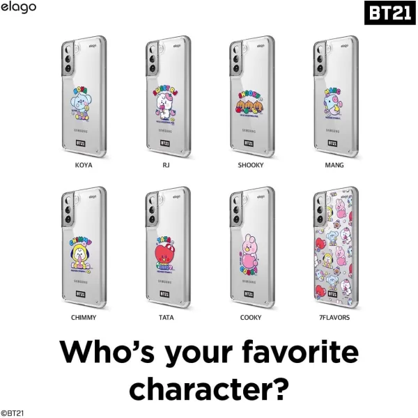 elago BT21 Case Compatible with Samsung Galaxy S21 Case  Raised Lip Screen amp Camera Protection Shockproof Bumper Cover Protective Case Official Merchandise RJTATA