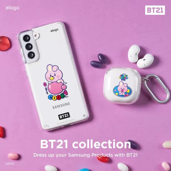 elago BT21 Case Compatible with Samsung Galaxy S21 Case  Raised Lip Screen amp Camera Protection Shockproof Bumper Cover Protective Case Official Merchandise RJCOOKY