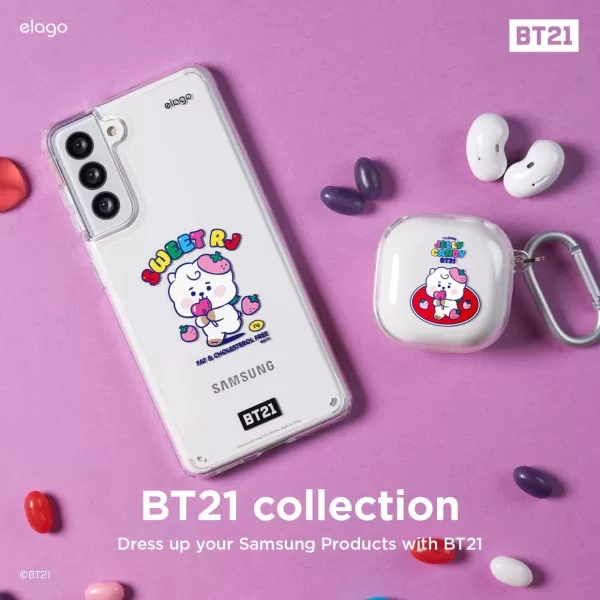 elago BT21 Case Compatible with Samsung Galaxy S21 Case  Raised Lip Screen amp Camera Protection Shockproof Bumper Cover Protective Case Official Merchandise RJRJ