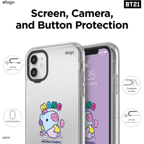 elago BT21 Hybrid Case Compatible with iPhone 11 61 Inch Durable Full Body Protection Raised Lip Screen amp Camera Protection Official Merchandise7 FlavorsMANG