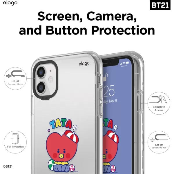 elago BT21 Hybrid Case Compatible with iPhone 11 61 Inch Durable Full Body Protection Raised Lip Screen amp Camera Protection Official Merchandise7 FlavorsTATA