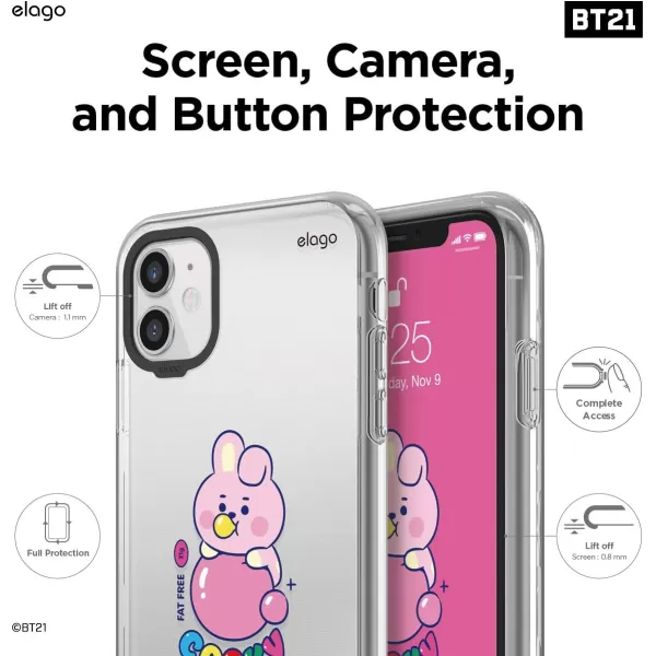 elago BT21 Hybrid Case Compatible with iPhone 11 61 Inch Durable Full Body Protection Raised Lip Screen amp Camera Protection Official Merchandise7 FlavorsCOOKY