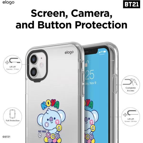 elago BT21 Hybrid Case Compatible with iPhone 11 61 Inch Durable Full Body Protection Raised Lip Screen amp Camera Protection Official Merchandise7 FlavorsKOYA