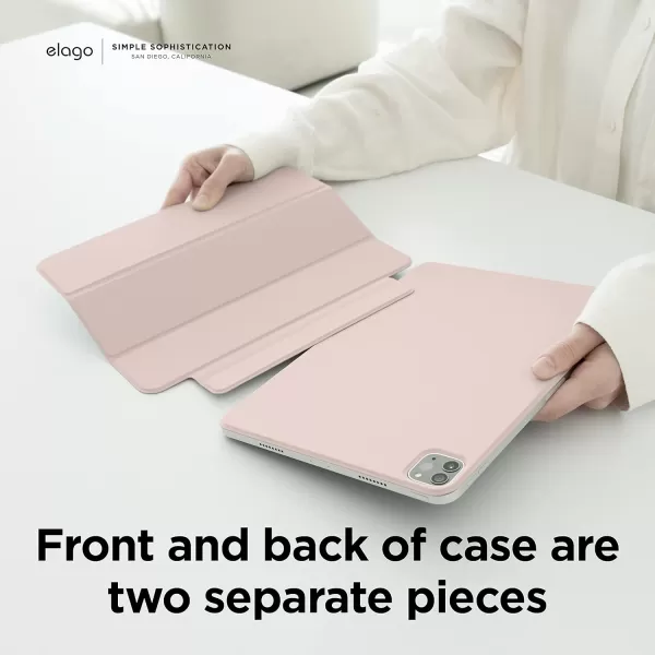 elago Case for iPad Pro 11 inch 4th 3rd 2nd Generation  iPad Case with Magnetic Attachment to Metal Materials Compatible with Apple iPad Pencil and elagos Pencil case Dark GreySand Pink