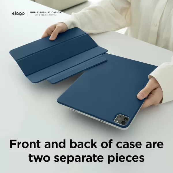 elago Case for iPad Pro 11 inch 4th 3rd 2nd Generation  iPad Case with Magnetic Attachment to Metal Materials Compatible with Apple iPad Pencil and elagos Pencil case Dark GreyBlue