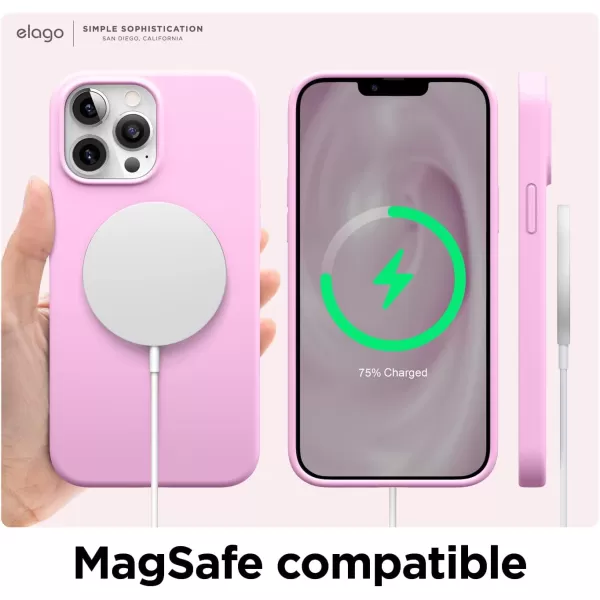 elago Compatible with iPhone 13 Pro Max Case Liquid Silicone Case Full Body Screen Camera Protective Cover Shockproof Slim Phone Case AntiScratch Soft Microfiber Lining 67 inch StoneHot Pink