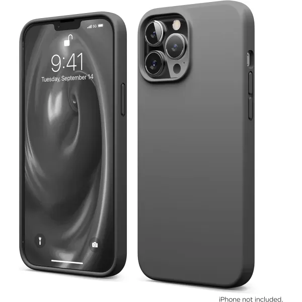 elago Compatible with iPhone 13 Pro Max Case Liquid Silicone Case Full Body Screen Camera Protective Cover Shockproof Slim Phone Case AntiScratch Soft Microfiber Lining 67 inch StoneDark Grey