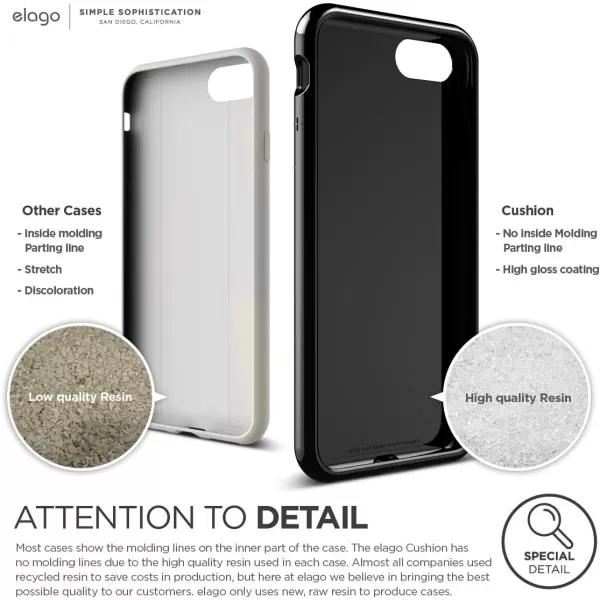 elago Cushion Case Designed for iPhone SE 2020  iPhone 8  iPhone 7 Jet Black