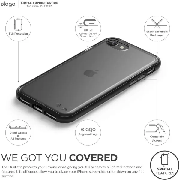 elago Dualistic Case Designed for iPhone 8  iPhone 7 Black