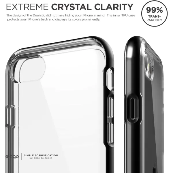 elago Dualistic Case Designed for iPhone 8  iPhone 7 Piano Black