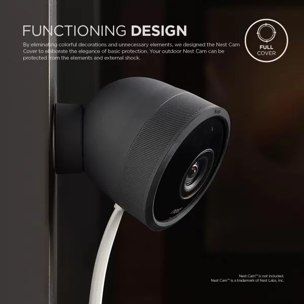 elago Google Nest Cam Outdoor Cover Dark Brown 3Pcs  Full Package All Weather Protection Adapter Cover Included Easy InstallationFull Package Dark Gray