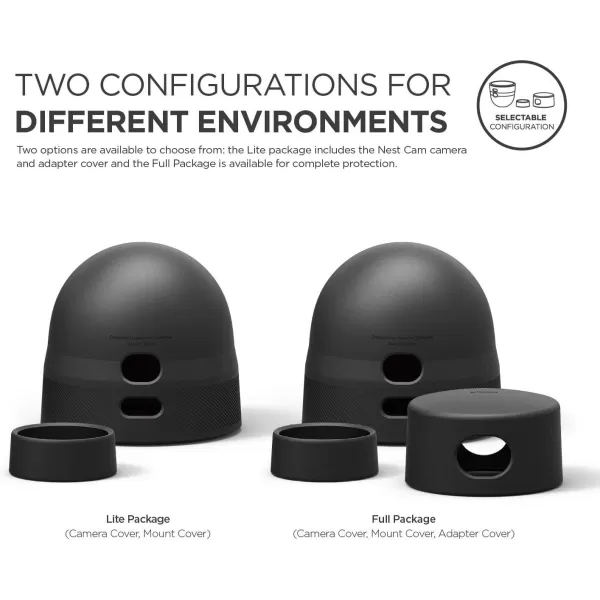 elago Google Nest Cam Outdoor Cover Dark Brown 3Pcs  Full Package All Weather Protection Adapter Cover Included Easy InstallationFull Package X 2 Set Black