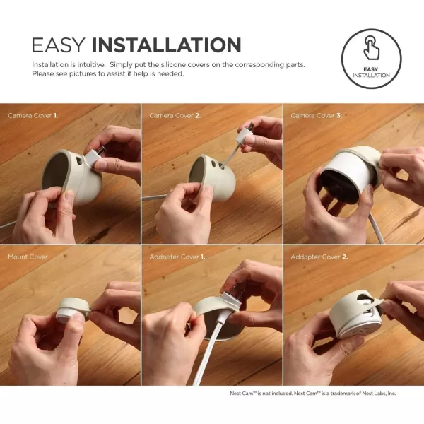 elago Google Nest Cam Outdoor Cover Dark Brown 3Pcs  Full Package All Weather Protection Adapter Cover Included Easy InstallationFull Package X 2 Set Classic White