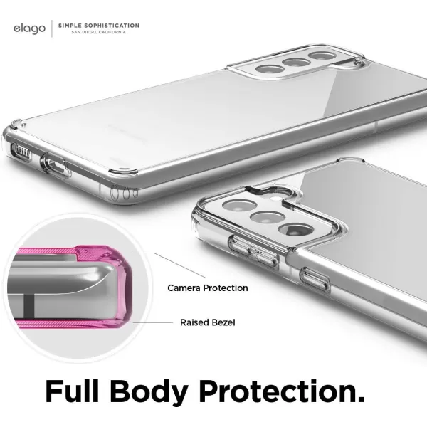 elago Hybrid Clear Case Compatible with Galaxy S21 Clear  Shockproof Bumper Cover Protective Case Durable TPU and Polycarbonate Construction Minimalistic Designelago Hybrid Clear Case Compatible with Galaxy S21 Clear  Shockproof Bumper Cover Protective Case Durable TPU and Polycarbonate Construction Minimalistic Design