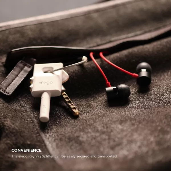 elago Keyring Headphone Splitter for iPhone iPad iPod Galaxy and Any Portable Device with 35mm Jean IndigoWhite