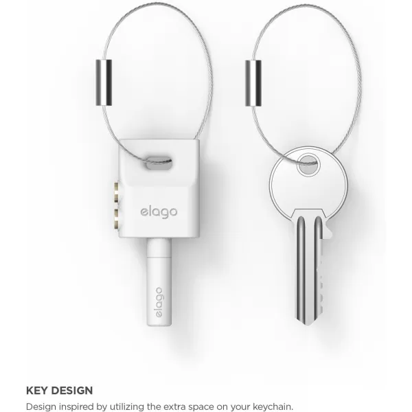 elago Keyring Headphone Splitter for iPhone iPad iPod Galaxy and Any Portable Device with 35mm Jean IndigoWhite