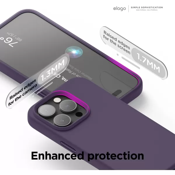 elago Magnetic Silicone Case Compatible with iPhone 15 Pro Case 61 Inch Compatible with All MagSafe Accessories  Builtin Magnets Soft Grip Silicone Shockproof BurgundyiPhone 15 Pro Deep Purple