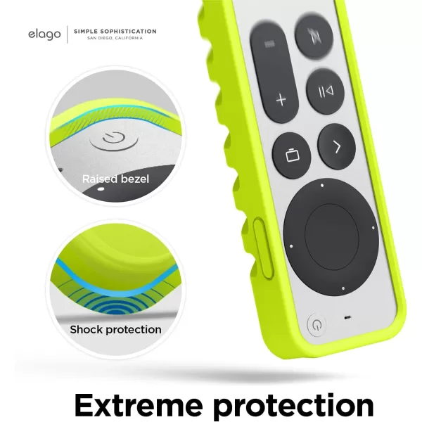 elago R3 Protective Case Compatible with 2022 Apple TV Siri Remote 3rd Generation Compatible with 2021 Apple TV Siri Remote 2nd Gen  Lanyard Great Grip Shock Absorption Drop Protection BlackNeon Yellow