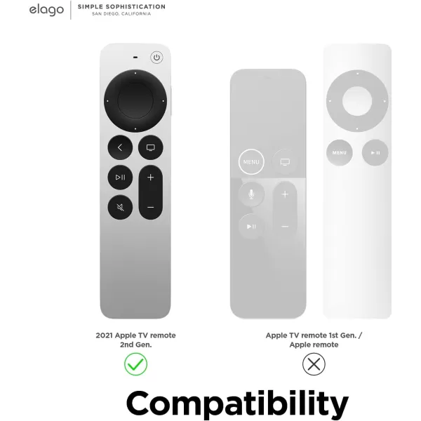 elago R3 Protective Case Compatible with 2022 Apple TV Siri Remote 3rd Generation Compatible with 2021 Apple TV Siri Remote 2nd Gen  Lanyard Great Grip Shock Absorption Drop Protection BlackNightglow Blue