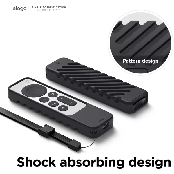 elago R3 Protective Case Compatible with 2022 Apple TV Siri Remote 3rd Generation Compatible with 2021 Apple TV Siri Remote 2nd Gen  Lanyard Great Grip Shock Absorption Drop Protection BlackBlack