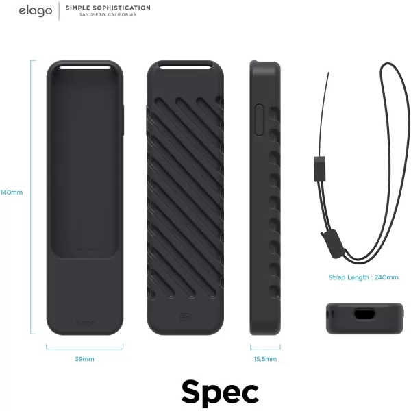 elago R3 Protective Case Compatible with 2022 Apple TV Siri Remote 3rd Generation Compatible with 2021 Apple TV Siri Remote 2nd Gen  Lanyard Great Grip Shock Absorption Drop Protection BlackBlack