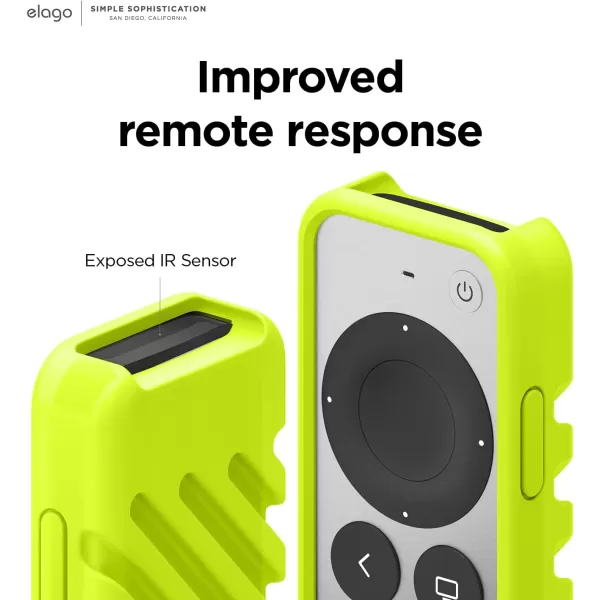 elago R3 Protective Case Compatible with 2022 Apple TV Siri Remote 3rd Generation Compatible with 2021 Apple TV Siri Remote 2nd Gen  Lanyard Great Grip Shock Absorption Drop Protection BlackNeon Yellow