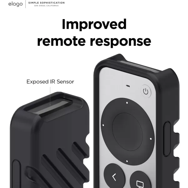 elago R3 Protective Case Compatible with 2022 Apple TV Siri Remote 3rd Generation Compatible with 2021 Apple TV Siri Remote 2nd Gen  Lanyard Great Grip Shock Absorption Drop Protection BlackBlack