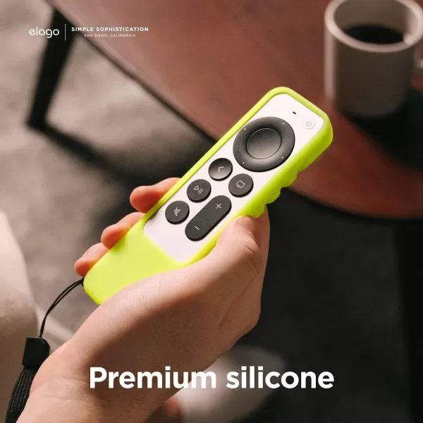 elago R3 Protective Case Compatible with 2022 Apple TV Siri Remote 3rd Generation Compatible with 2021 Apple TV Siri Remote 2nd Gen  Lanyard Great Grip Shock Absorption Drop Protection BlackNeon Yellow