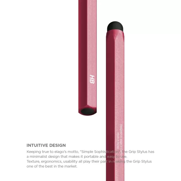 elago Stylus HexaBlack  Premium Aluminum Classic Pencil Shape Replaceable Extra Tip Included  for iPad iPad Pro iPad Mini and iPhoneRed Pink