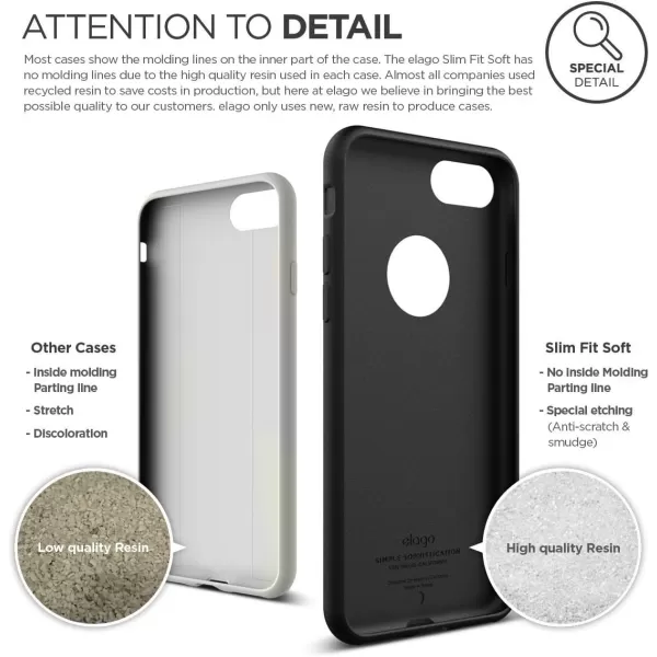 elago iPhone 8  iPhone 7 Case Slim Fit SoftBlack  Robust TPUMinimalisticTrue Fit