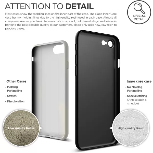 elago iPhone 8 Case Inner CoreBlack  Device Fitting TestedMinimalisticScratch Protection OnlyTrue Fit  for iPhone 8