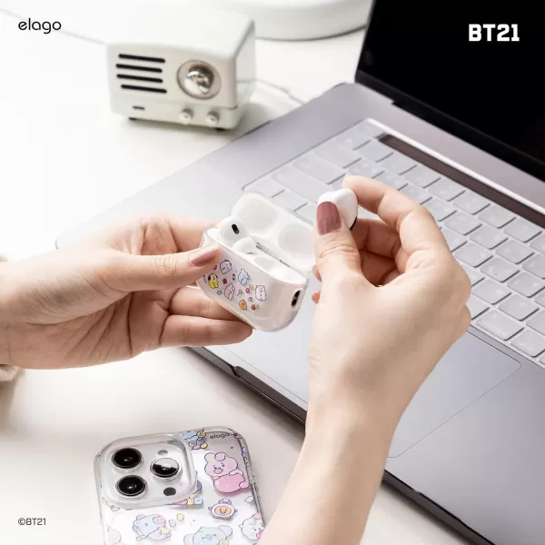 elago l BT21 Case Compatible with AirPods Pro 2nd Generation Protective Case Cover Transparent Shockproof Gel Tape Included Wireless Charging Reduce Yellowing Official Merchandise 7 Flavorselago l BT21 Case Compatible with AirPods Pro 2nd Generation Protective Case Cover Transparent Shockproof Gel Tape Included Wireless Charging Reduce Yellowing Official Merchandise 7 Flavors