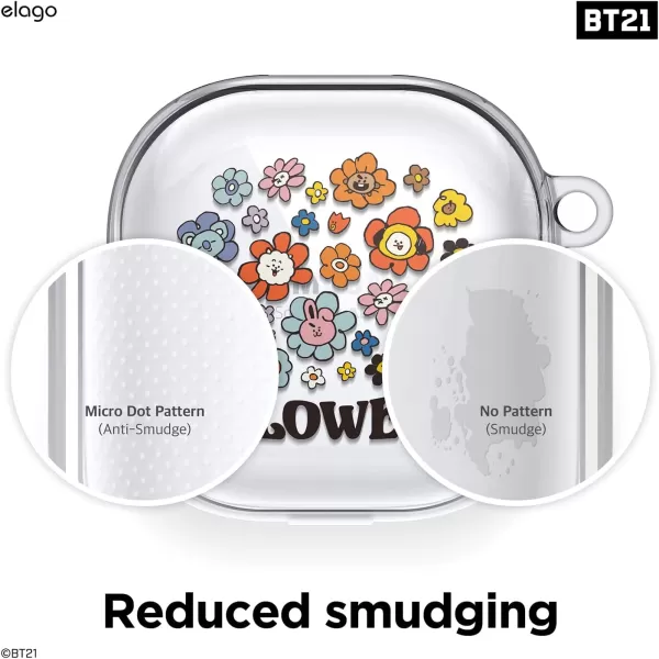 elago l BT21 Flower Case Compatible with Samsung Galaxy Buds 2 Pro Case 2022  Galaxy Buds 2 Case 2021  Galaxy Buds Pro Case 2021  Galaxy Buds Live Case 2020 Official Flower BouquetFlower Bouquet