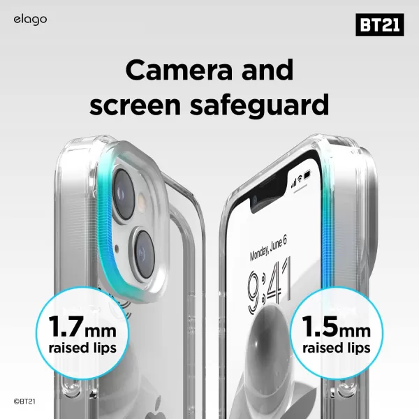 elago l BT21 Flowers Hybrid Case Compatible with iPhone 14 61 inch Durable Full Body Protection Raised Lip Screen amp Camera Protection Official Merchandise Flower BouquetFlower Friends