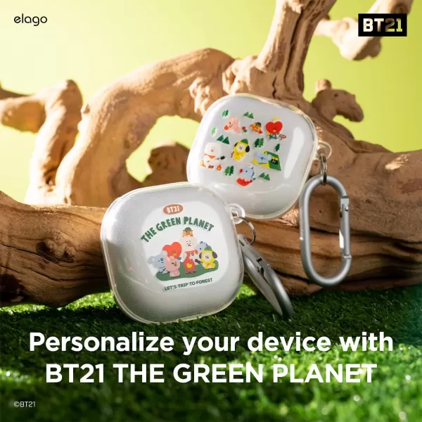 elago l BT21 Green Planet Case Compatible with Samsung Galaxy Buds 2 Pro Case 2022  Galaxy Buds 2 Case 2021  Galaxy Buds Pro Case 2021  Galaxy Buds Live Case 2020 Official ForestCamping