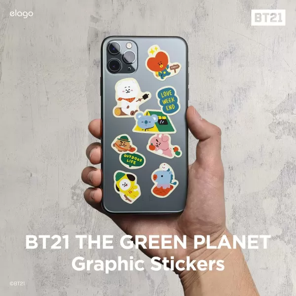 elago l BT21 Green Planet Hybrid Case Compatible with iPhone 13 Pro Max 67 inch Durable Full Body Protection Raised Lip Screen amp Camera Protection Official Merchandise CampingForest