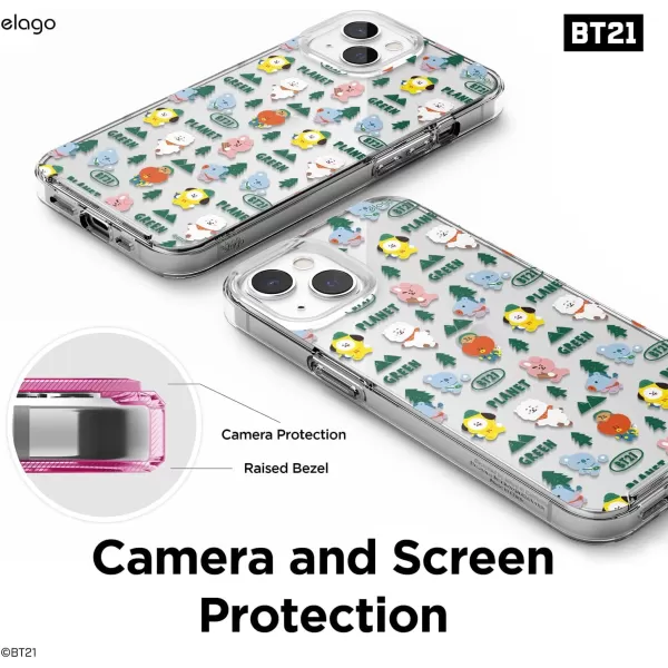 elago l BT21 Green Planet Hybrid Case Compatible with iPhone 13 Pro Max 67 inch Durable Full Body Protection Raised Lip Screen amp Camera Protection Official Merchandise CampingForest