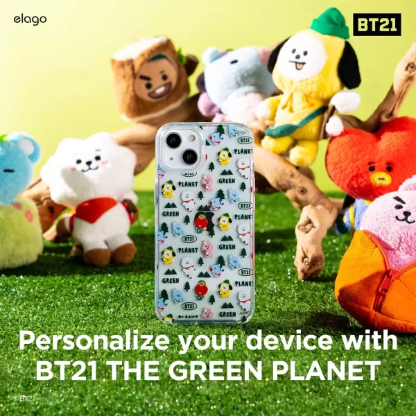 elago l BT21 Green Planet Hybrid Case Compatible with iPhone 13 Pro Max 67 inch Durable Full Body Protection Raised Lip Screen amp Camera Protection Official Merchandise CampingForest