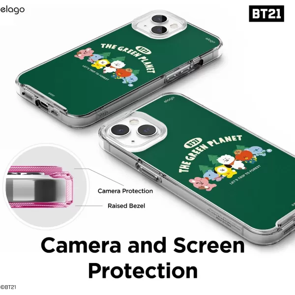 elago l BT21 Green Planet Hybrid Case Compatible with iPhone 13 Pro Max 67 inch Durable Full Body Protection Raised Lip Screen amp Camera Protection Official Merchandise CampingCamping