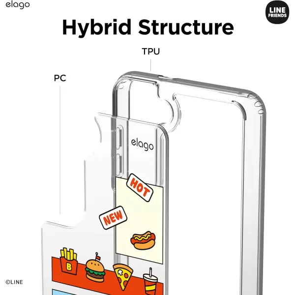 elago l LINE Friends Burger Time Hybrid Case Compatible with Galaxy S21 Case 62 Inch Durable Full Body Protection Raised Lip Screen amp Camera Protection Official Merchandise SallyCONY