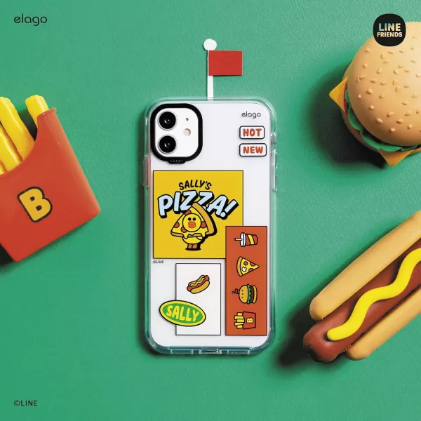 elago l LINE Friends Burger Time Hybrid Case Compatible with iPhone 11 61 inch Durable Full Body Protection Raised Lip Screen amp Camera Protection Official Merchandise CONYSALLY