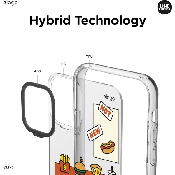 elago l LINE Friends Burger Time Hybrid Case Compatible with iPhone 11 61 inch Durable Full Body Protection Raised Lip Screen amp Camera Protection Official Merchandise CONYCONY