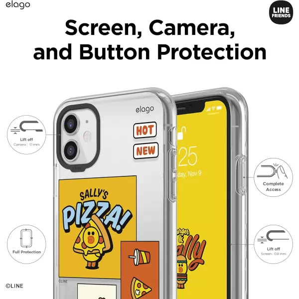 elago l LINE Friends Burger Time Hybrid Case Compatible with iPhone 11 61 inch Durable Full Body Protection Raised Lip Screen amp Camera Protection Official Merchandise CONYSALLY