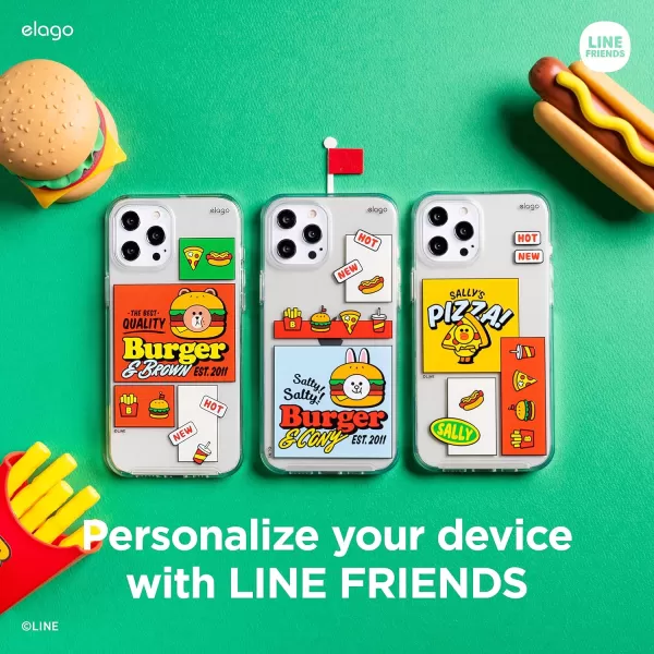 elago l LINE Friends Burger Time Hybrid Case Compatible with iPhone 12 Compatible with iPhone 12 Pro 61 Inch Full Body Protection Screen amp Camera Protection Official Merchandise SallyCONY