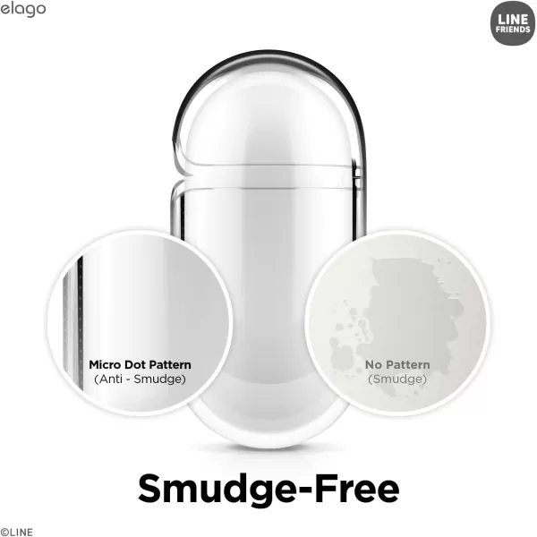 elago l LINE Friends minini Clear Case with Keychain Compatible with AirPods Pro Durable Full Body Protection Reduced Yellowing Reduced smudging Official Merchandise ConfettiRainbow