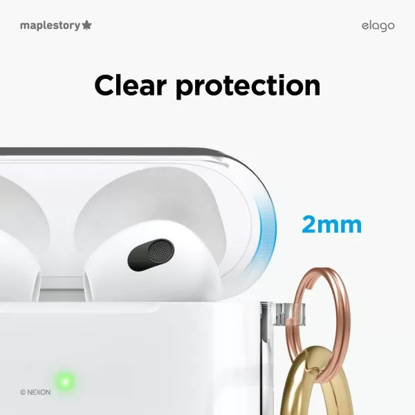 elago l MapleStory Collection Case Compatible with Apple AirPods Pro Durable TPU Material Reduced Yellowing Supports Wireless Charging Official Merchandise MapleStory Orange MushroomMapleStory pinkbean