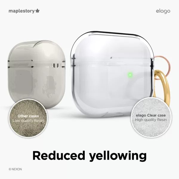 elago l MapleStory Collection Case Compatible with Apple AirPods Pro Durable TPU Material Reduced Yellowing Supports Wireless Charging Official Merchandise MapleStory Orange MushroomMapleStory stone spirit