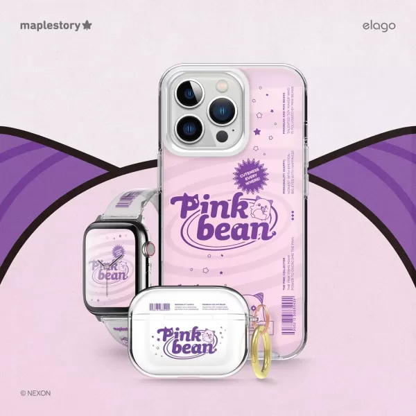 elago l MapleStory Collection Case Compatible with Apple AirPods Pro Durable TPU Material Reduced Yellowing Supports Wireless Charging Official Merchandise MapleStory Orange MushroomMapleStory pinkbean